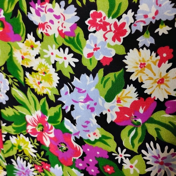 Vintage Liz Claiborne Floral Rayon Dress 8 | Cottagecore Modest Preppy Midi - Picture 4 of 7